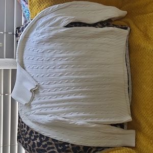 Ivory Eddie Bauer stretch turtle neck sweater size large